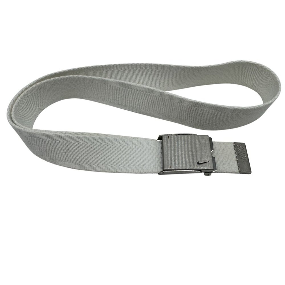 Nike Golf Canvas Web Buckle Belt Mens 48" White Athleisure Outdoors Casual